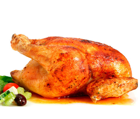 Poulet rôti. légumes et frites. + 2 boissons offertes